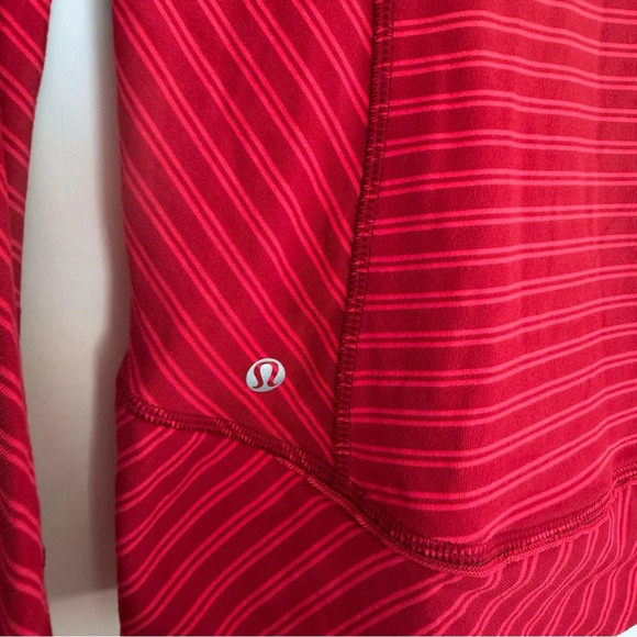 Lululemon Think Fast Pullover Double Trouble Stripe Deepest Cranberry Size: 8 - Picture 5 of 7